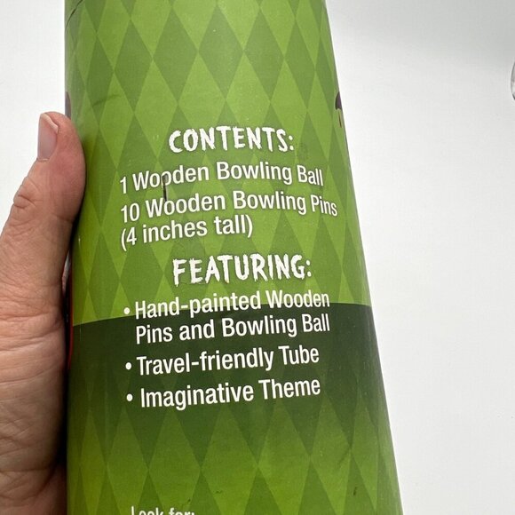 Bowling Zombies Bowling Set. Wooden Ball & 10 Pins Tabletop Set used Halloween w - Picture 4 of 12